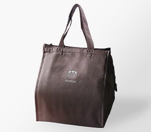 カラーコットンの角底保冷バッグ