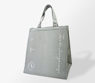 カラーコットンの角底保冷バッグ2