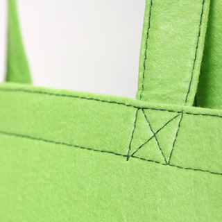 オリジナルバッグ製作事例・フェルト・持ち手のクロス縫製