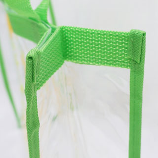 ビニール・透明PVCのオリジナルバッグ製作事例・角底バッグ