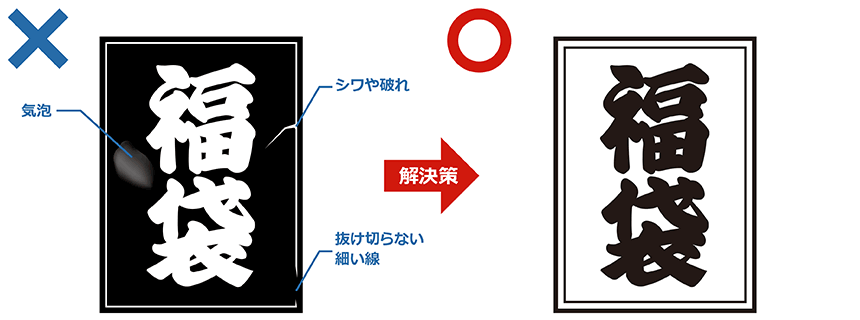 箔押しによるベタ面の印刷